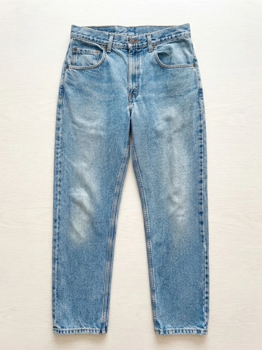 Vintage 90s Levi's 545 Loose Fit Tapered Leg Medium Blue Faded Denim Jeans 32x32